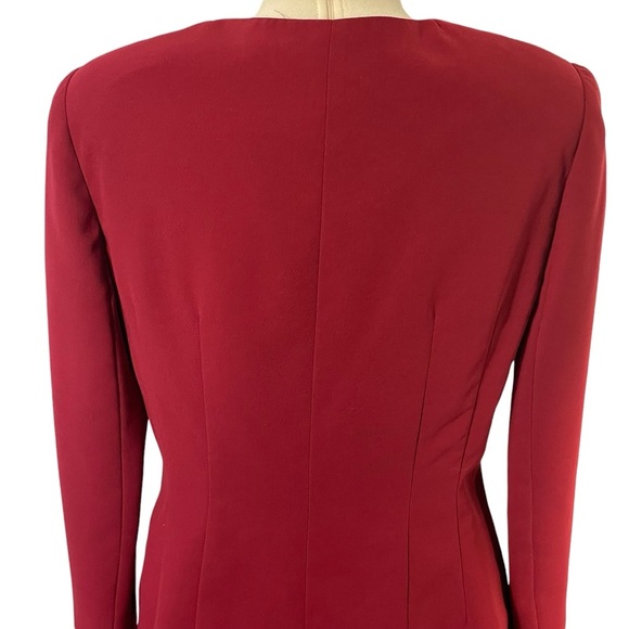 Zoey Women’s Red With Black Frog Toggle Closure Dressy Blazer Jacket Sz 10 - Picture 7 of 10